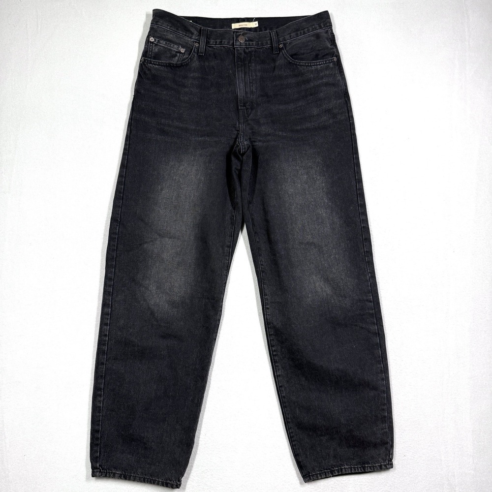 Levis Jeans Womens 31 Baggy Dad Wide Leg BIG E Premium Denim Relaxed Fit Black - Picture 1 of 15